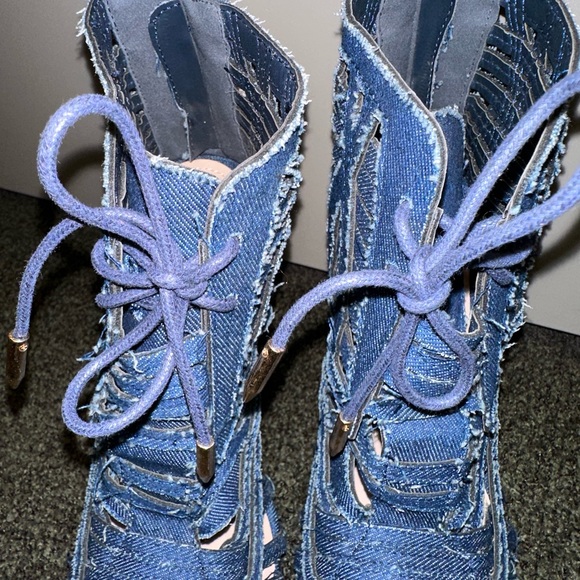 Denim Caged heels - Picture 2 of 4
